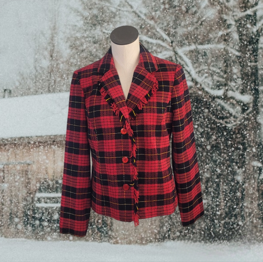 Red and Black Plaid Jacket
